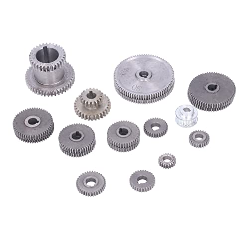 Xiuganpo 18pcs Involviere Zahnradkit, Drehschneidemaschinengetriebe mit Motorriemenscheibe, HT250 Graues Eisen -Metall -Austausch -Zahnrad -Kit für CJ0618 Mini -Drehmaschine und Xiuganpo 18pcs Involviere Zahnradkit, Drehschneidemaschinengetriebe mit Motorriemenscheibe, HT250 Graues Eisen -Metall -Austausch -Zahnrad -Kit für CJ0618 Mini -Drehmaschine und von Xiuganpo