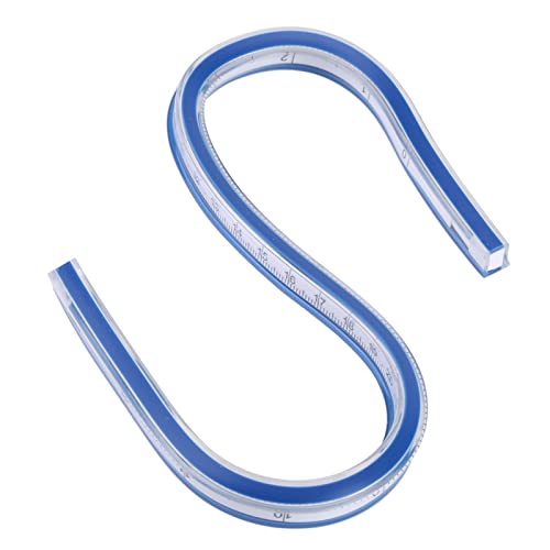 Xiuganpo Flex -Design -Regel Flexible Kurvenurlurer, Blue White Curve Lurer Lurer Drawing Messwerkzeug Flexible Regel für die Ausarbeitung des Ingenieurwesens (30 cm/11,8in) von Xiuganpo