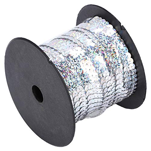Xiuganpo Harz -Paillettenlinie, Runde Metallic 100 Yard Paillon Line Dekorativ für Stoff (SILVER #19) von Xiuganpo
