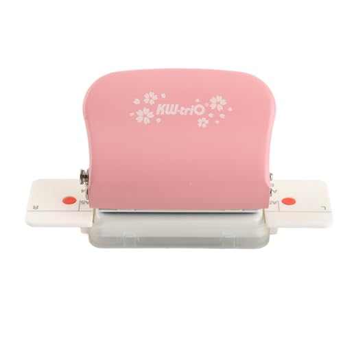 Xiuganpo Hochwertige Tragbare Pinkfarbene Manuelle Stanzmaschine, 99H9 Loch Puncher, Papierlochstempel, Praktisch für 26 -Loch -30 20 A4 B5 A5 Papier von Xiuganpo