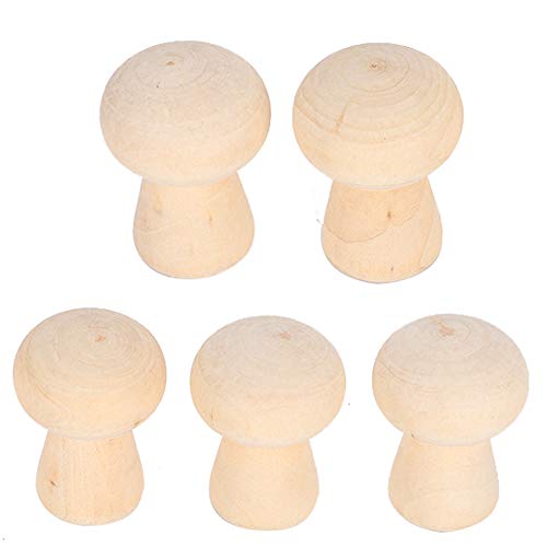 Xiuganpo Hölzerne Pegpuppenkörper, 20pcs Holzfiguren für DIY -Kunsthandwerk, Hohe Peg -Puppen, mit Pilzkopfform, Einfaches Design, mit Farbe, Filz, Stoff, Garn von Xiuganpo