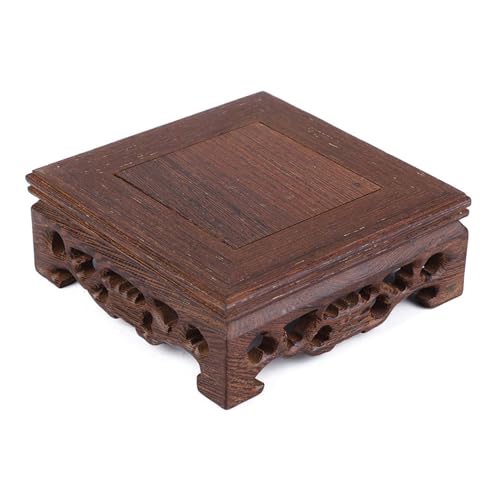 Xiuganpo Holzvase -Ständer, Holzständer Im Holzständer Im Retro -Stil für Vasen für Pflanzenblume (Länge 10 Breite 10 Höhe 3.7) von Xiuganpo