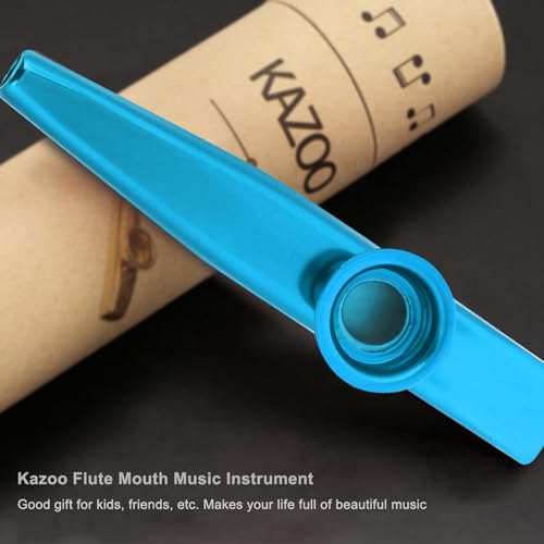 Xiuganpo Kazoo Flötenmundmusikinstrument, Guter Begleiter Langlebiger Kazoo Flöte für Gitarre Ukulele (BLUE) von Xiuganpo