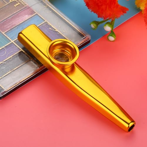 Xiuganpo Kazoo Flötenmundmusikinstrument, Guter Begleiter Langlebiger Kazoo Flöte für Gitarre Ukulele (GOLD) von Xiuganpo