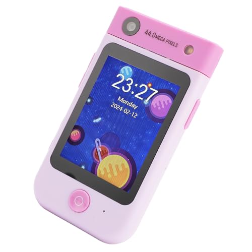 Xiuganpo Kids Smartphone -Spielzeug, 180 ° Flip -Kamera Kleinkind Spielzeugspielzeug 1080p Auflösung Tragbar für Outdoor (Hell-Pink) von Xiuganpo
