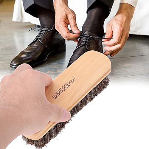 Xiuganpo Lederpflege Schützt Hölzerne Weiche Reinigungspolier, Rosshaarschuhbürsten, für Schuhe (Große Holzfarbe) von Xiuganpo