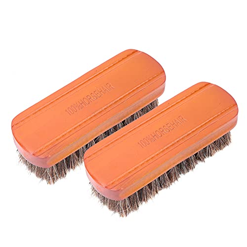 Xiuganpo Lederpflege Schützt Hölzerne Weiche Reinigungspolier, Rosshaarschuhbürsten, für Schuhe (Mahagoni Medium) von Xiuganpo