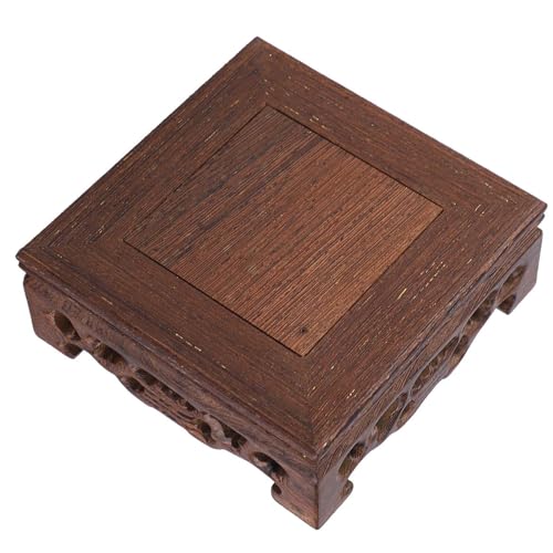 Xiuganpo Retro -Stil Kleiner Größe Praktischer Asiatischer Pflanzenständer, Vase -Stand, für Vasen für Pflanzenblume (Länge 10 Breite 10 Höhe 3.7) von Xiuganpo
