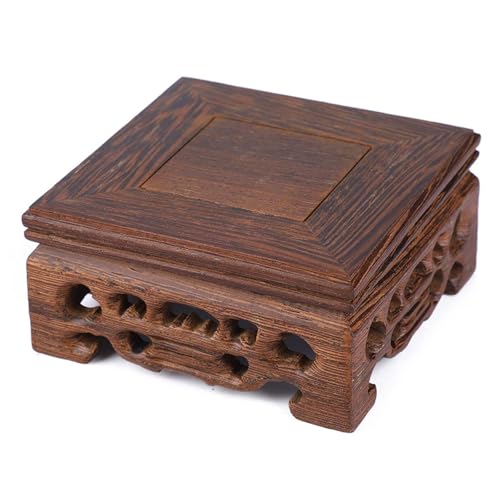 Xiuganpo Retro -Stil Kleiner Größe Praktischer Asiatischer Pflanzenständer, Vase -Stand, für Vasen für Pflanzenblume (Länge 8 Breite 8 Höhe 3.7) von Xiuganpo
