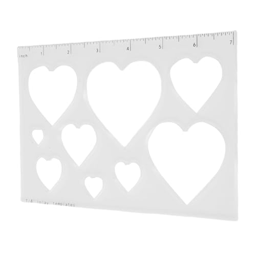 Xiuganpo Router -Inlay -Vorlagen, Herrscher mit 1/4 Dicken Router Vorlagen für DIY Eindeutig Gekennzeichnet (Liebevolles Herz 9 in 1) von Xiuganpo