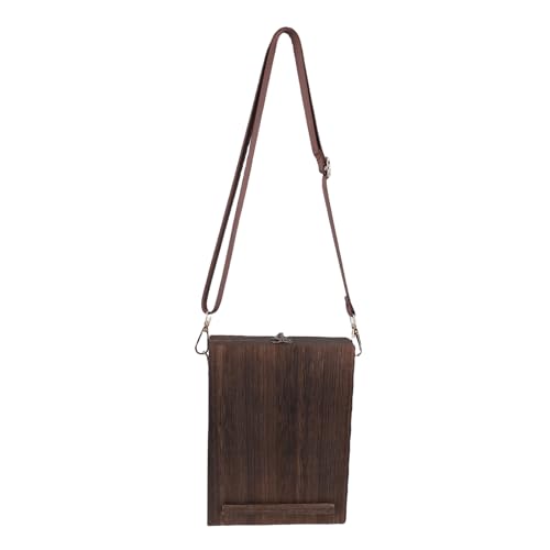 Xiuganpo Writers Messenger Wood Box, Holzkünstlertasche Verstellbarer Schultergurt 5 Elastische Loops für die Malerei Im Freien von Xiuganpo