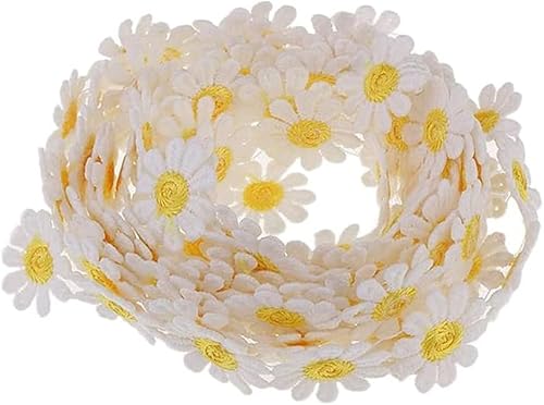 Xiuyong 15 Größen Sonnenblumen-Dekoration, Spitze, Gänseblümchen, Stickband, Gänseblümchen-Aufkleber, geeignet für Näh- und Bastelprojekte von Xiuyong