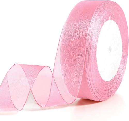 Xiuyong Rosa Band, zum Verpacken verwendet, Hellrosa, Dicke 25 mm, Größe 50, Organzaband, verwendet für die Herstellung von Bändern, Geschenkverpackungen, Osterkörben, Muttertagsgeschenken Xiuyong Rosa Band, zum Verpacken verwendet, Hellrosa, Dicke 25 mm, Größe 50, Organzaband, verwendet für die Herstellung von Bändern, Geschenkverpackungen, Osterkörben, Muttertagsgeschenken von Xiuyong