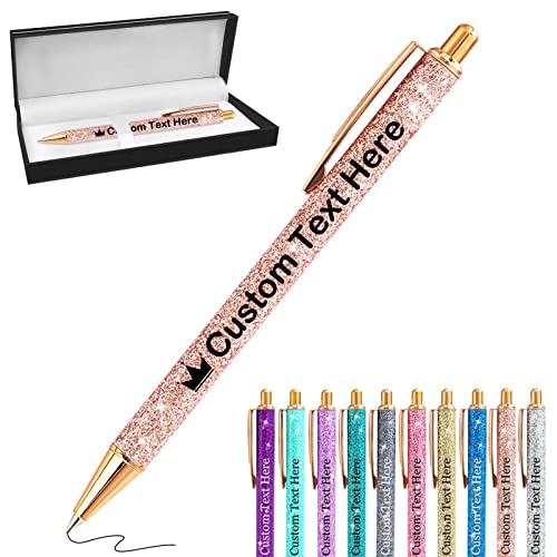 Xiuyours Kugelschreiber Personalisiert Stifte Personalisierte mit Namen Logo Personalisierter Geschenk für Kinder, Frauen, Mädchen, Mama, Geburtstag, Hochzeit - Roségold von Xiuyours