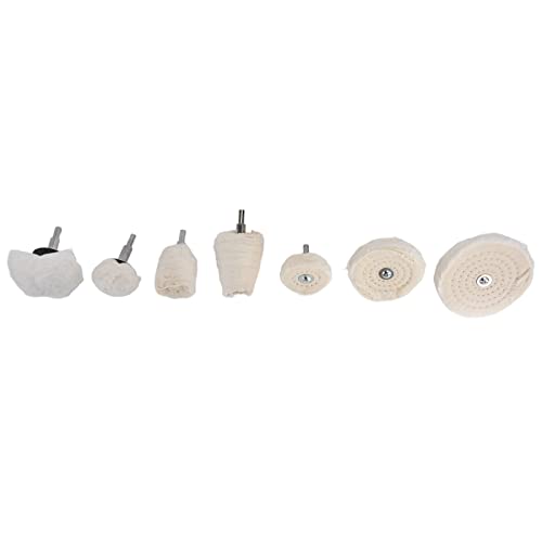7-teiliges Polierrad-Set, Polierbohrer aus Baumwollflanell mit 1/4-Zoll-Schaft Zum Schleifen von Metall und Glas von Xixian