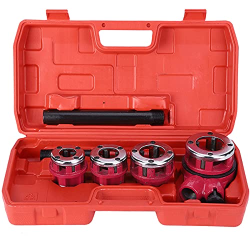 Rohrgewinde-Kit, 4 Sterbe Köpfe, Kompakter Ratschengriff mit Kunststoffbox, Formbares Gusseisenmaterial, 1/2 ", 3/4", 1 ", 1-1/4" Gewindeart für Zylindrische Rohrgewinde Rohrgewinde-Kit, 4 Sterbe Köpfe, Kompakter Ratschengriff mit Kunststoffbox, Formbares Gusseisenmaterial, 1/2 ", 3/4", 1 ", 1-1/4" Gewindeart für Zylindrische Rohrgewinde von Xixian