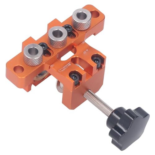 Xixian 3 in 1 Doweling Jig -Bohrkit, Aluminiumlegierung Anodierter Bohrlocator Punch für die Holzbearbeitungsbaugruppe, die Häufig Zum Stanzen von Schlüssellöcher auf Holztüren und von Xixian