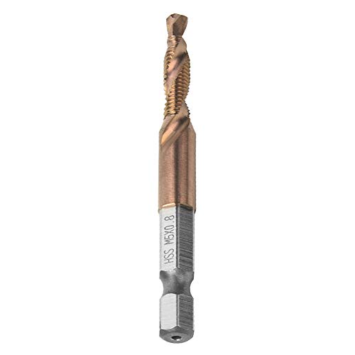 Xixian 6,35mm Hex Shank Tap-Bohrer mit Internem Chip-Entfernungs-Funktions-Kit für Maschine, Hoch (Hochgeschwindigkeits-Stahlbronze M5 Einzelzweig) von Xixian