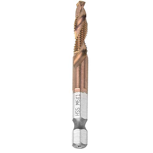 Xixian 6,35mm Hex Shank Tap-Bohrer mit Internem Chip-Entfernungs-Funktions-Kit für Maschine, Hoch (Hochgeschwindigkeits-Stahlbronze M6 Single Ast) von Xixian