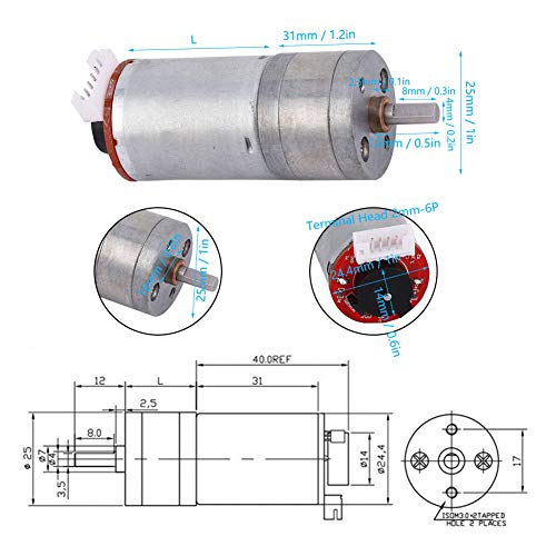 Xixian DIY -Encoder -Getriebemotor, Hoher Genauigkeitsrotor mit Starker Leistung, für Smart Car Roboter, DC6V (Geschwindigkeit 1000) von Xixian