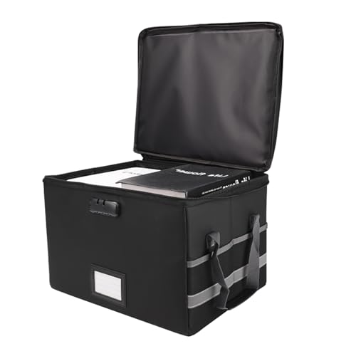 Xixian Feuerfeste Dokumenten-Aufbewahrungsbox, groß, für Zuhause, Büro, Auto, Multifunktional, mit Durchdachtem Design, Staubdicht, Wasserdicht, Feuerfest, 39,5 X 31 X 25,5 Cm, (B-2) von Xixian