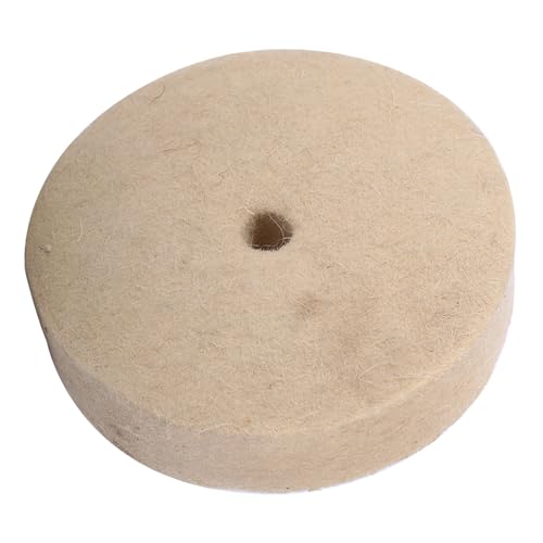Xixian Wollpolierrad, 1pc 100x25 Mm 4 Zoll Beige Filzpolierscheibenpolster, Metallglasschmuck Polieren, Einfach zu Bedienen, Hohe Lebensdauer, Zeitsparen, Durchmesser der Installation von Xixian