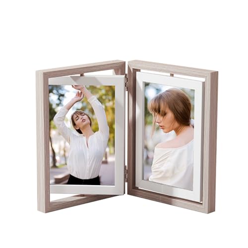 XiyaxiVici Doppelseitiger Drehbarer Bilderrahmen 4x6 Holz Bilderrahmen für 4 Fotos Faltbar Fotorahmen für Büro, Familie, Hochzeit oder Jahrestag 29x19,7x1,8 cm XiyaxiVici Doppelseitiger Drehbarer Bilderrahmen 4x6 Holz Bilderrahmen für 4 Fotos Faltbar Fotorahmen für Büro, Familie, Hochzeit oder Jahrestag 29x19,7x1,8 cm von XiyaxiVici
