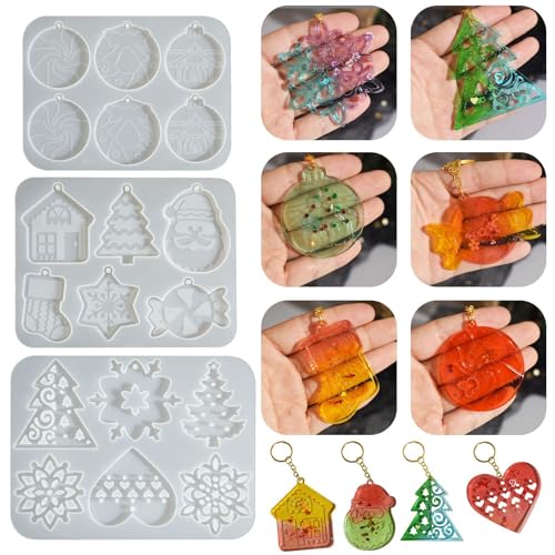 3 Stück Silikon Gießformen Weihnachten,Silikonformen für Tannenbaum,Stern und Herz Anhänger,ideal für Gips,Seife,Kerzen und Dekoration,Perfekt für DIY Weihnachtsgeschenke 3 Stück Silikon Gießformen Weihnachten,Silikonformen für Tannenbaum,Stern und Herz Anhänger,ideal für Gips,Seife,Kerzen und Dekoration,Perfekt für DIY Weihnachtsgeschenke von Xiyocadt