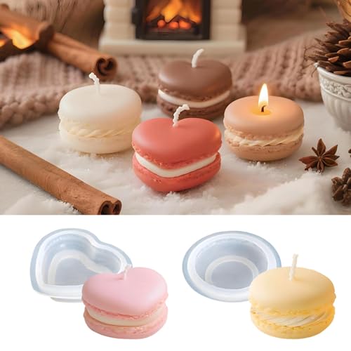 4 Stück Kerzen Formen Silikon,Macaron-Kuchen Kerzenformen Silikonformen Gießformen 3D Silikonform für Seife Schokolade Aromatherapie DIY Dekoration von Xiyocadt
