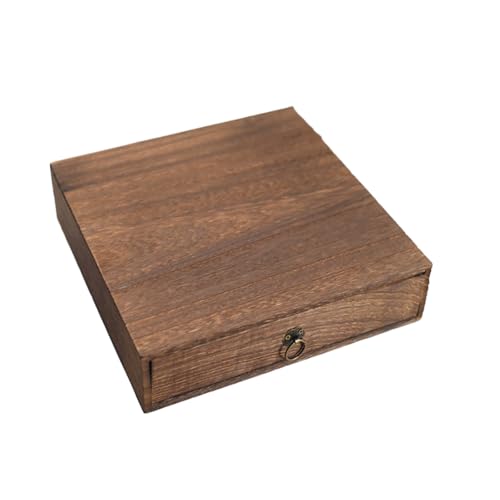 Holz Schreibtisch Organizer mit 3 Schubladen Holz Aufbewahrungsbox, Desktop Aufbewahrung im Retro Stil, Schubladenbox aus Schubladen Desktop Organizer für Büro und Zuhause (Dunkelbraun,Drei) von Xiyocadt