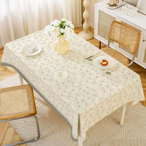 Rechteckige Tischdecke, abwischbare PVC-Tischdecke, Wasser- und ölbeständig, leicht zu reinigen, Tischtuch für Küche und Bankette (140x220) (PU- PL4101 (Eingedickte Ausführung),140x220cm) von Xiyocadt