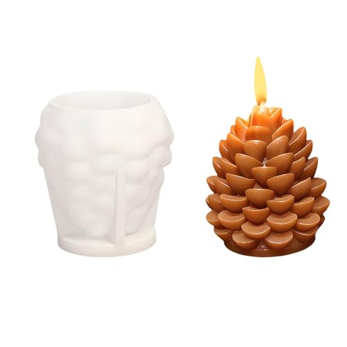Silikonform Weihnachten 3D Tannenzapfen Kerzenform,Silikonform Tannenzapfen für DIY Kerzen,Silikonformen Gießformen Weihnachten Seifen Schokolade,Kerzenformen Silikon Deko (A) von Xiyocadt