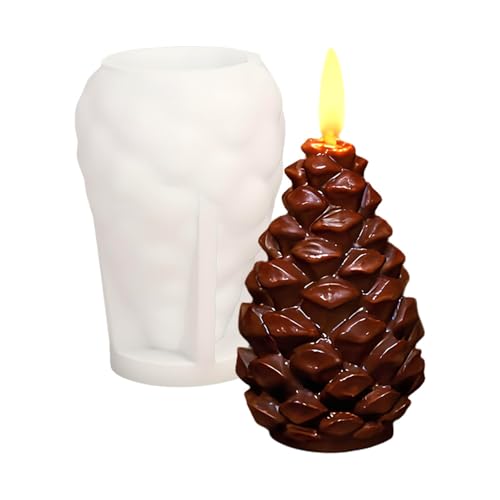 Silikonform Weihnachten 3D Tannenzapfen Kerzenform,Silikonform Tannenzapfen für DIY Kerzen,Silikonformen Gießformen Weihnachten Seifen Schokolade,Kerzenformen Silikon Deko (B) von Xiyocadt