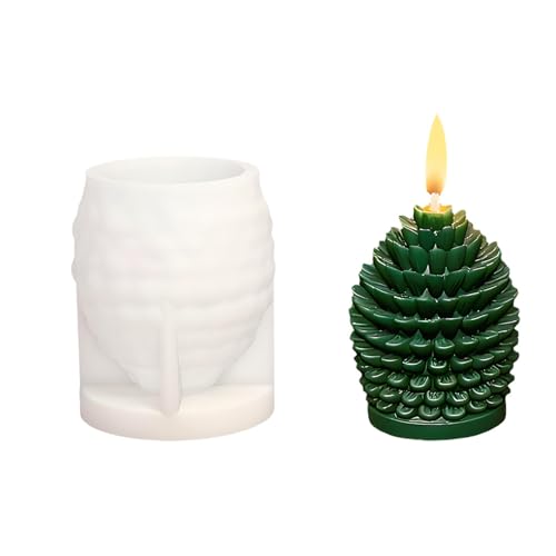 Silikonform Weihnachten 3D Tannenzapfen Kerzenform,Silikonform Tannenzapfen für DIY Kerzen,Silikonformen Gießformen Weihnachten Seifen Schokolade,Kerzenformen Silikon Deko (C) von Xiyocadt