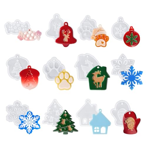 Silikonformen Gießformen Weihnachten,12 Stück Silikonform Weihnachten Anhänger Silikonform Tannenbaum Stern Gipsformen zum Gießen Gießform Herz Anhänger Gießformen Silikon Weihnachten Silikonformen Gießformen Weihnachten,12 Stück Silikonform Weihnachten Anhänger Silikonform Tannenbaum Stern Gipsformen zum Gießen Gießform Herz Anhänger Gießformen Silikon Weihnachten von Xiyocadt