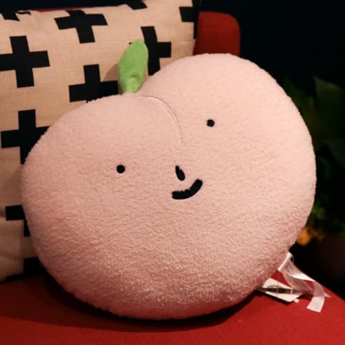 Süße Frucht Plüschtiere Kleine Gefüllte Erdbeeren Kirschen Birnen Äpfel Wasserhonig Pfirsiche Sitzkissen Zierkissen, Weiche Niedliche Kuscheltier für Mädchen und Jungen (40*33cm,Wasserhonig Pfirsich) von Xiyocadt