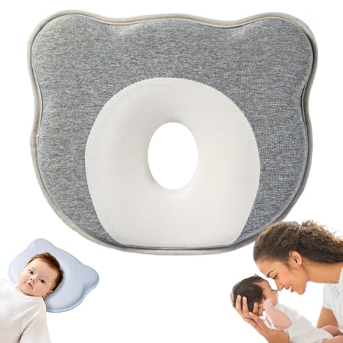 Xiyocadt Babykissen Kopfkissen Neugeborene Memory Foam Reisekissen Kinder Kissen Babykissen Gegen Plattkopf Mini Kissen für Baby Kleinkinder Nacken Lenden und Kniestütze (Cremefarben) von Xiyocadt