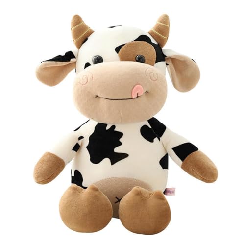 Xiyocadt Kuscheltier Kuh, Ankleiden Rucksack Milchkuh Plüschtier, Kleidung Kann Ausgezogen Werden Plüsch Puppe, Stofftier Spielzeug Plüschkissen Geschenk für Kinder Jungen Mädchen (40CM,Nackte Kuh) von Xiyocadt
