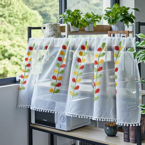 Xiyocadt Scheibengardine Meereshauch Vogtländische Spitze - Vorhang Badezimmer Gardinen Badezimmer Fenster Marine, Kurzgardine Höhe X Breite 150 * 60 cm (1er-H,B180*H60) von Xiyocadt