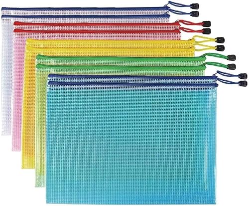 Xizhiwan 10 Stück Maschen-Ordner mit Reißverschluss, aus Kunststoff, wasserdicht und reißfest, A5, Reißverschluss, Ordner, Dokumententasche, für Büro, Schule, Reisen, zu Hause, Reihe, 10 Stück Xizhiwan 10 Stück Maschen-Ordner mit Reißverschluss, aus Kunststoff, wasserdicht und reißfest, A5, Reißverschluss, Ordner, Dokumententasche, für Büro, Schule, Reisen, zu Hause, Reihe, 10 Stück von Xizhiwan