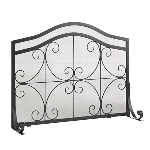 Funkenschutz Kaminschirm 38,58 x 30,71 Zoll Feuerschutzschirm mit Metallgeflecht, Besen, Zange, Schaufel, Schürhaken, Schwarz Kaminzubehör Funkenschutz Kaminschirm 38,58 x 30,71 Zoll Feuerschutzschirm mit Metallgeflecht, Besen, Zange, Schaufel, Schürhaken, Schwarz Kaminzubehör von Xj2qFb5