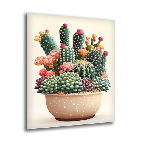5D Diamond Painting Erwachsene, Groß Anlage Kaktus Diamant Painting Bilder, Bastelset Erwachsene und Kinder, DIY Cross Stickerei Arts Kunsthandwerk für Deko Wohnzimmer Schlafzimmer 25x35 cm M-874 von Xkogjo