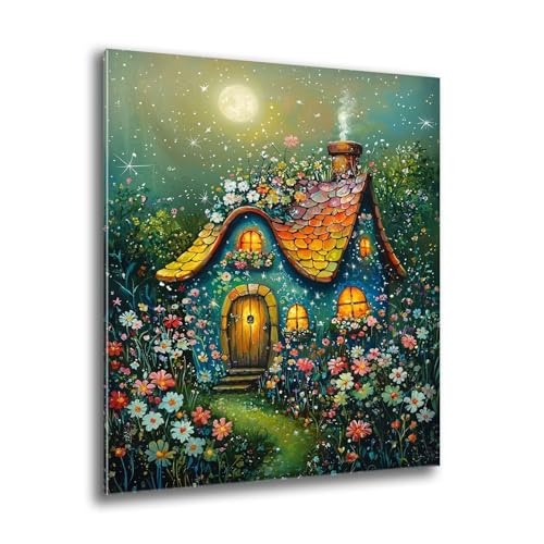 5D Diamond Painting Erwachsene, Groß Blumen Holzhaus Diamant Painting Bilder, Bastelset Erwachsene und Kinder, DIY Cross Stickerei Arts Kunsthandwerk für Deko Wohnzimmer Schlafzimmer 90x120 cm M-109 von Xkogjo