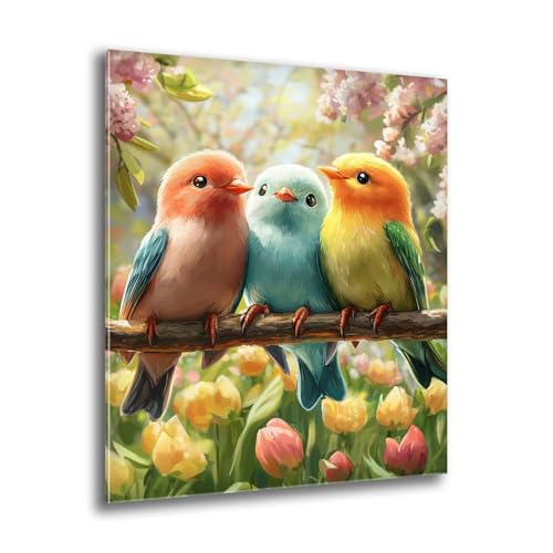 5D Diamond Painting Erwachsene, Groß Tulpe Vögel Diamant Painting Bilder, Bastelset Erwachsene und Kinder, DIY Cross Stickerei Arts Kunsthandwerk für Deko Wohnzimmer Schlafzimmer 100x135 cm M-901 von Xkogjo