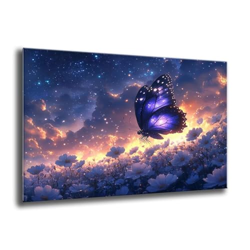Diamond Painting Kinder Anlage Schmetterling Diamond Painting Eckige Steine, Kreativ Set für Erwachsene, Diamant Kristall Set Handbuch Craft für Home Dekoration, Weihnachtsgeschenke 100x135 cm M-120 von Xkogjo