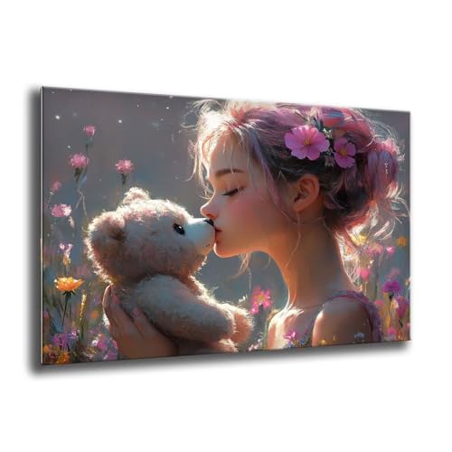 Diamond Painting Kinder Blumen Frau Diamond Painting Eckige Steine, Kreativ Set für Erwachsene, DIY Diamant Kristall Arts Set Handbuch Craft für Home Dekoration, Weihnachtsgeschenke 100x135 cm M-116 von Xkogjo