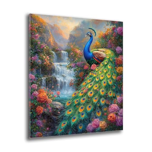 Diamond Painting Kinder Fallen Pfau Diamond Painting Eckige Steine, Kreativ Set für Erwachsene, DIY Diamant Kristall Arts Set Handbuch Craft für Home Dekoration, Weihnachtsgeschenke 100x135 cm M-110 von Xkogjo