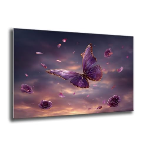 Diamond Painting Kinder Lila Schmetterling Diamond Painting Runder Steine, Kreativ Set für Erwachsene, DIY Diamant Kristall Set Handbuch Craft für Home Dekoration, Weihnachtsgeschenke 35x45 cm M-119 von Xkogjo