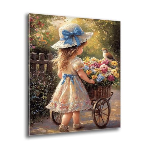 Diamond Painting Kinder Mädchen Blumen Diamond Painting Runder Steine, Kreativ Set für Erwachsene, DIY Diamant Kristall Arts Set Handbuch Craft für Home Dekoration, Weihnachtsgeschenke 40x55 cm M-117 von Xkogjo