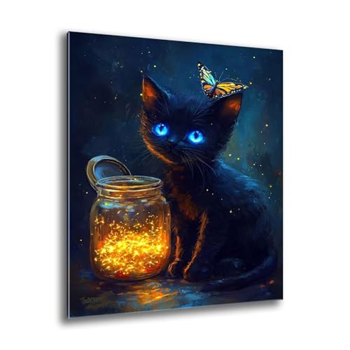 Diamond Painting Kinder Tier Katze Diamond Painting Eckige Steine, Kreativ Set für Erwachsene, DIY Diamant Kristall Arts Set Handbuch Craft für Home Dekoration, Weihnachtsgeschenke 35x45 cm M-894 von Xkogjo